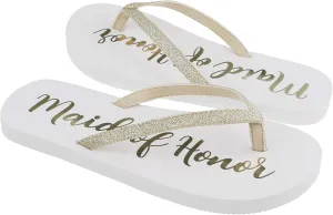 Capelli New York Ladies Glitter and Foil Bride EVA Flip Flops