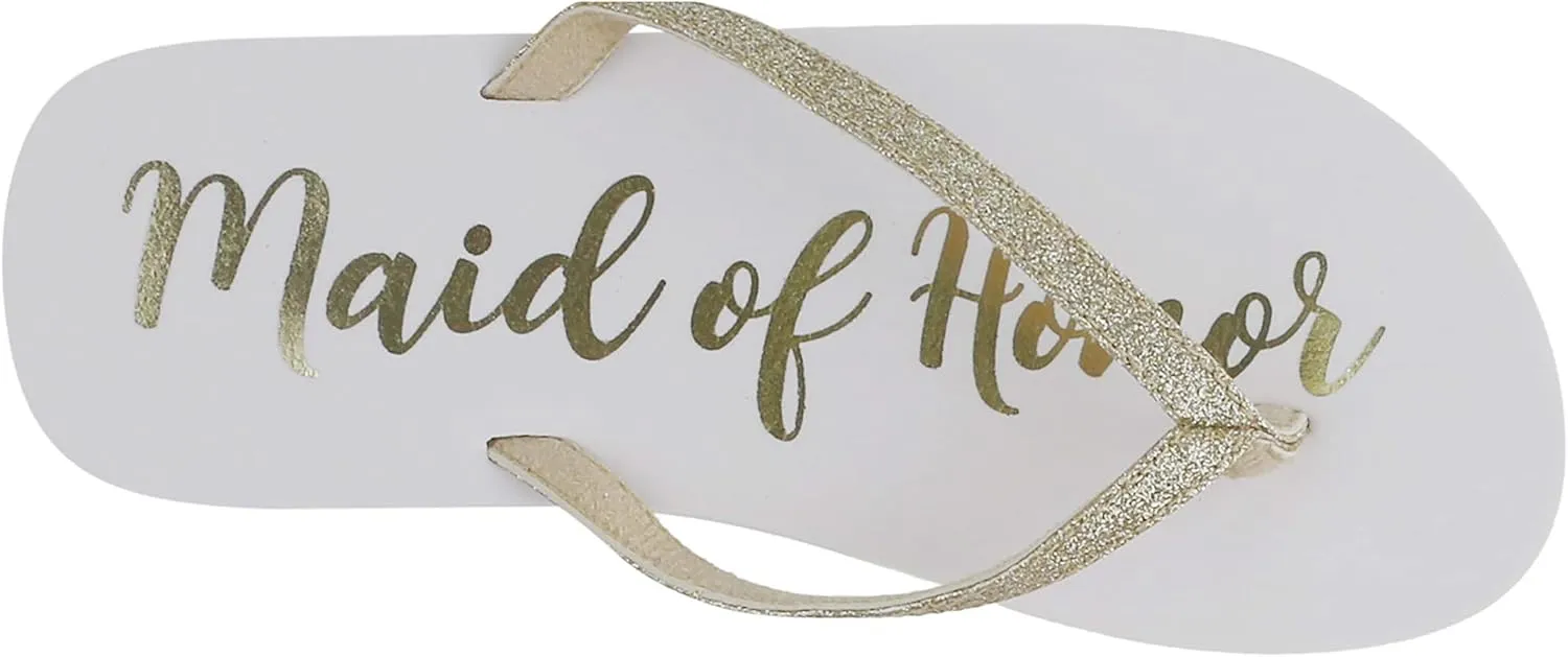 Capelli New York Ladies Glitter and Foil Bride EVA Flip Flops