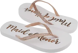 Capelli New York Ladies Glitter and Foil Bride EVA Flip Flops