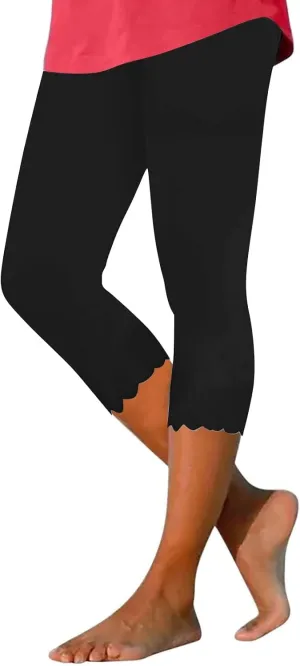Capri Leggings for Women 2025 Casual Summer Capri Pants Stretch Slimming Workout Yoga Pants Hollow Out Leggings