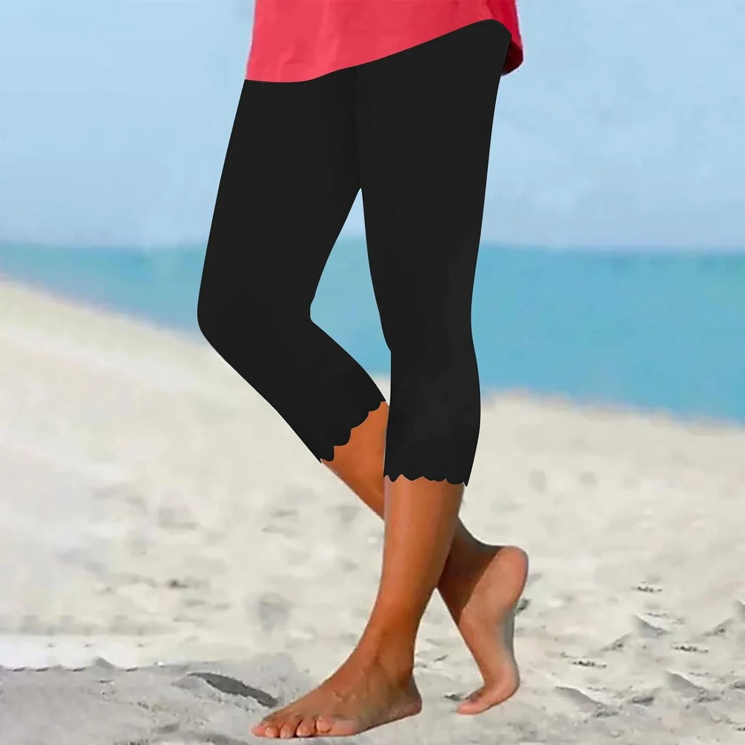 Capri Leggings for Women 2025 Casual Summer Capri Pants Stretch Slimming Workout Yoga Pants Hollow Out Leggings