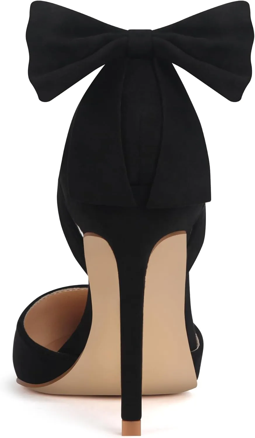 Carcuume Womens Bow Tie Back Heels Close Toe Pumps Stiletto High Heels Wedding Shoes Ankle Strap Heel Sandals