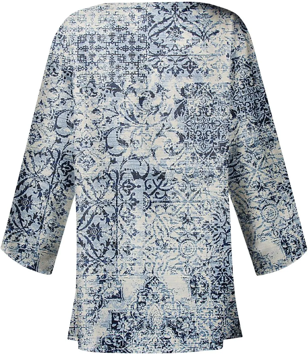 Cardigans for Women 2025 Retro Print 3/4 Sleeve Cardigans Lightweight Blouse Tops Coat Casual Duster Jackets