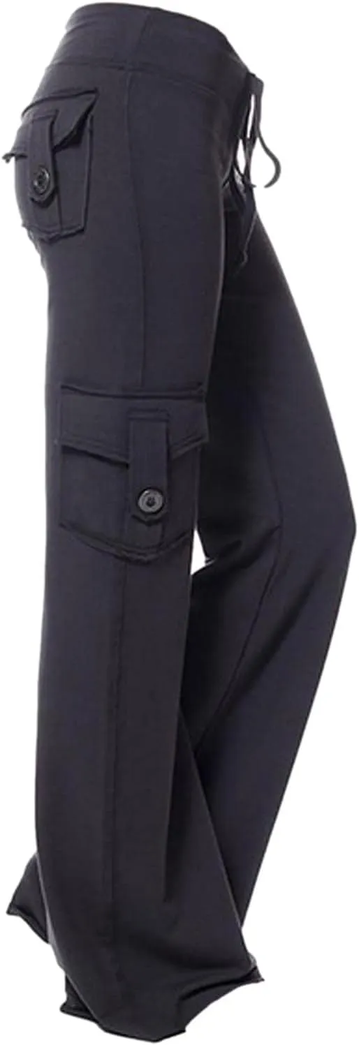 Cargo Pants Women Wide Leg Yoga Pants Multiple Pockets Cargo Pants Workout Athletic Pants Baggy Y2k Pants Plus Size
