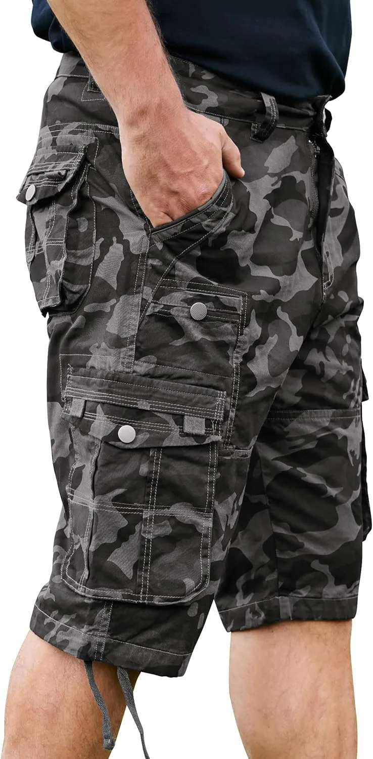 Cargo Shorts for Men Multi Pockets Mens Shorts Below Knee Casual Hiking Summer Shorts