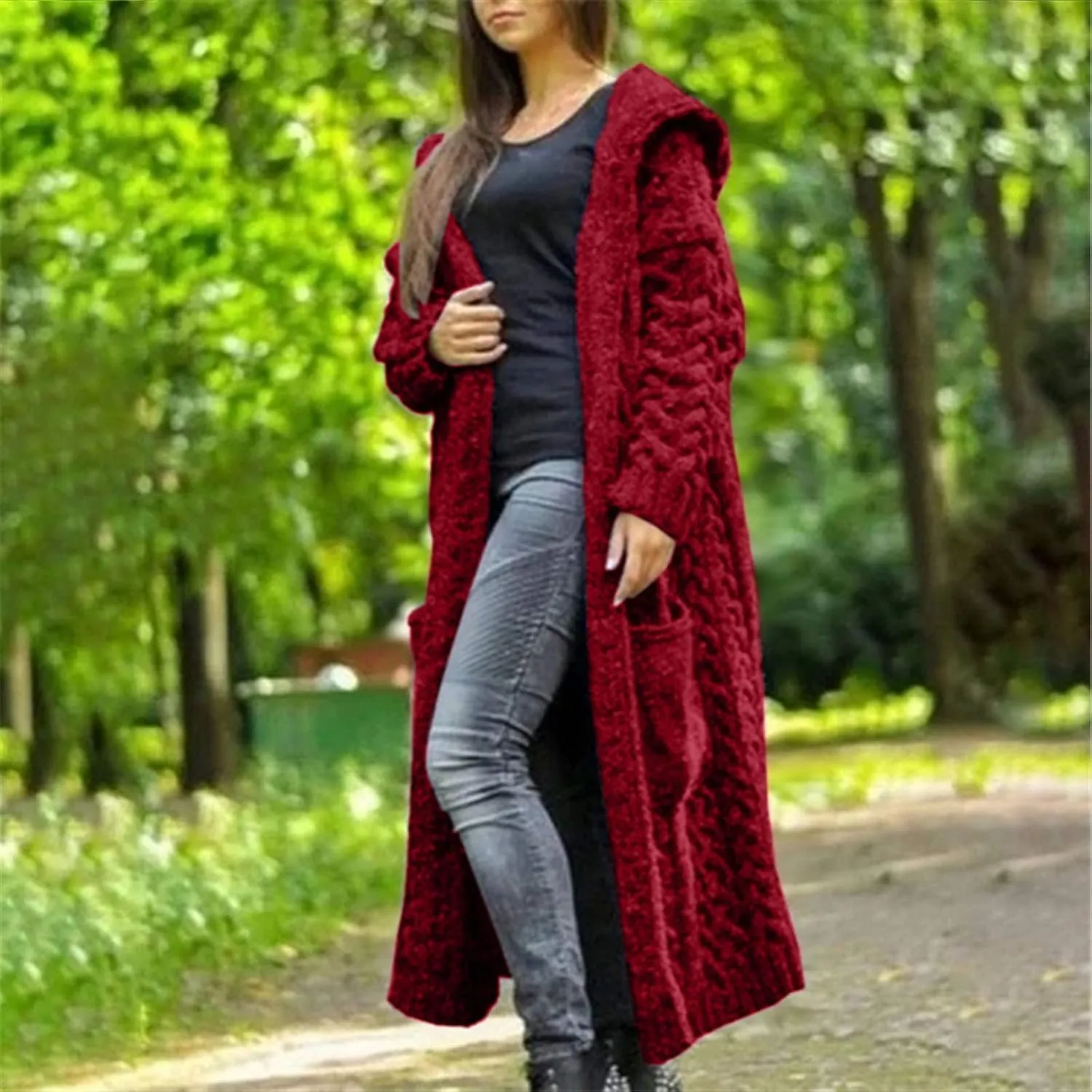 ChicCrate Women's Knit Open Front Cardigan Sweaters 2025 Fall Winter Clothes Long Sleeve Solid Color Jackets Trendy Outwear