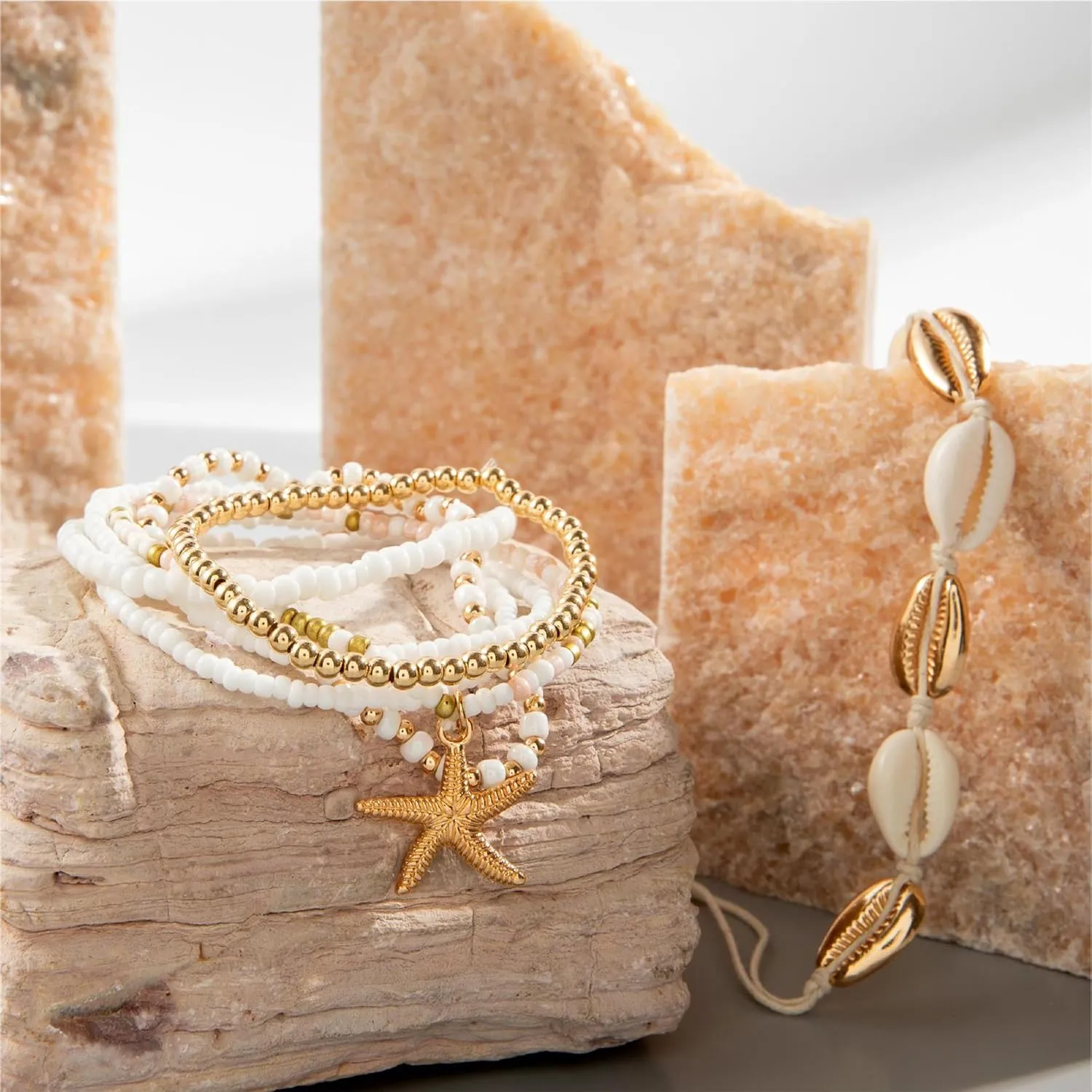 choice of all Shell Bracelets for Women Boho Layered Beaded Bracelets Seashell Bracelets Starfish Bracelets Summer Beach Bracelets Jewelry Accessories