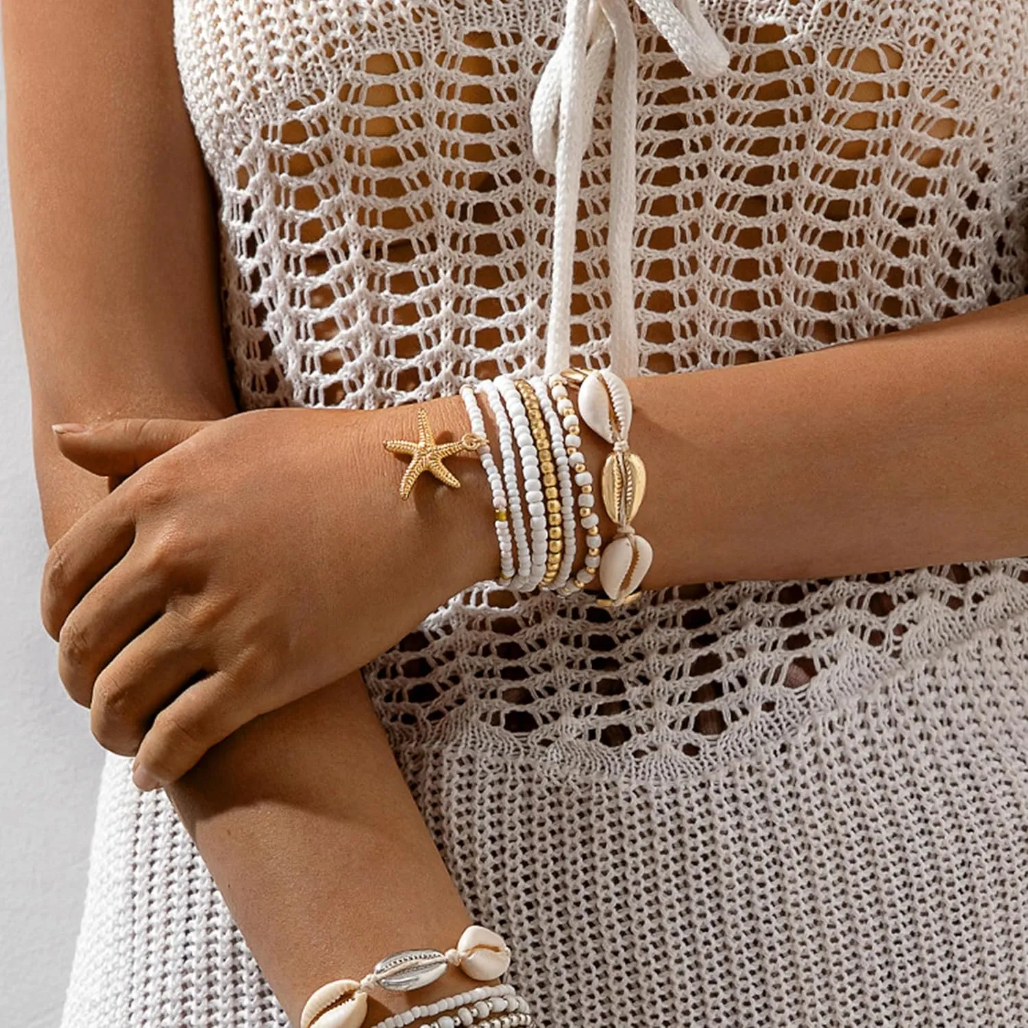 choice of all Shell Bracelets for Women Boho Layered Beaded Bracelets Seashell Bracelets Starfish Bracelets Summer Beach Bracelets Jewelry Accessories