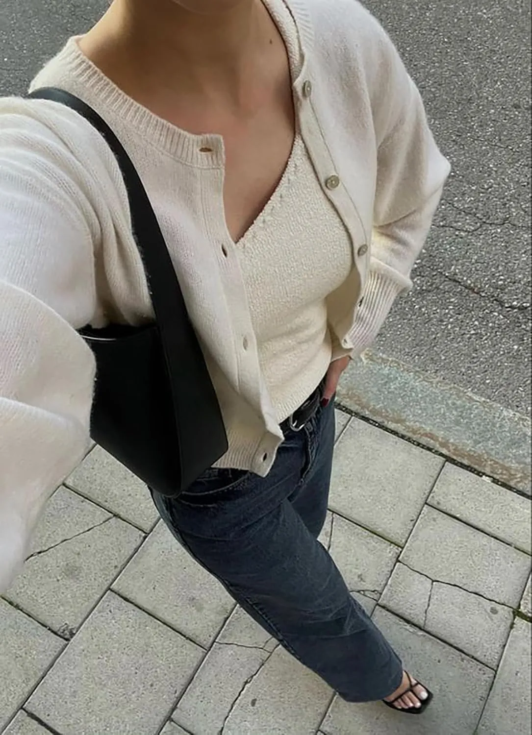 Cioatin Women Y2K Open Front Button Down Crop Sweater Cardigan Long Sleeve Lightweight Knit Pullover Fall Outfits Tops