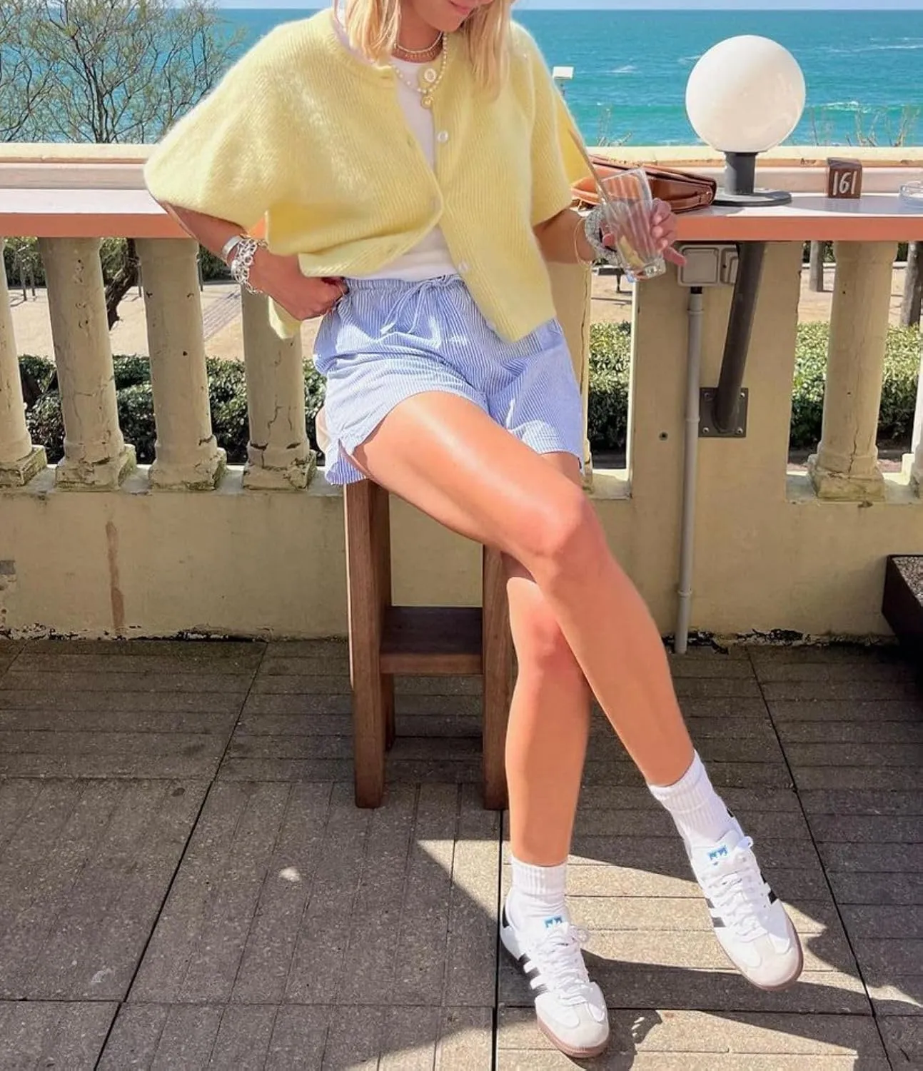 Cioatin Women Yellow Short Sleeve Button Down Crop Cardigan Sweater Y2K Oversized Aesthetic Knit Shirt Tops Preppy Girls