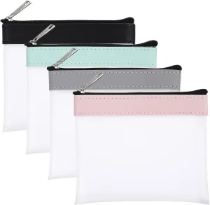 Clear Zipper Pouches, 4 Pieces Mini Makeup Bag Small Zipper Pouch Cute Clear Bag Waterproof Tpu Change Pouch Pocket Coin Pouch Small Cosmetic Bag for Women Girls Lipsticks Keys Purse Essentials