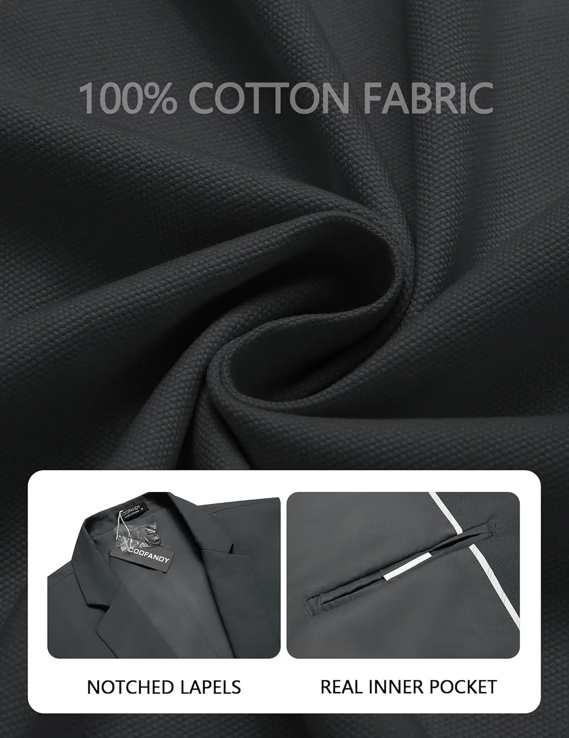 COOFANDY Men's Casual Blazers Sport Coats Slim Fit Cotton Sport Jackets 1 Button Lightweight Suit Jackets