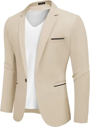 COOFANDY Men's Casual Blazers Sport Coats Slim Fit Cotton Sport Jackets 1 Button Lightweight Suit Jackets