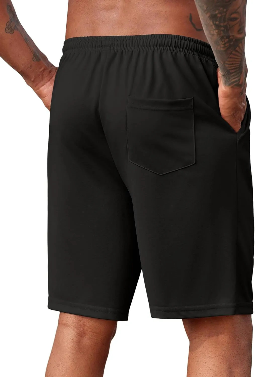 COOFANDY Mens Casual Shorts 9 inch Inseam Stretch Beach Shorts Elastic Waist Drawstring Summer Shorts