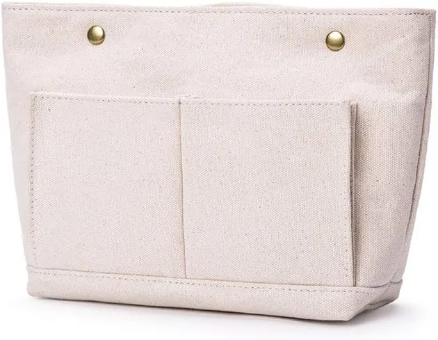 Cosmetic Bags - Bag Organizer Insert with Purse Dividers - Inside Purse Organizer for Easy Storage -Lightweight and Convenient (S, Beige)