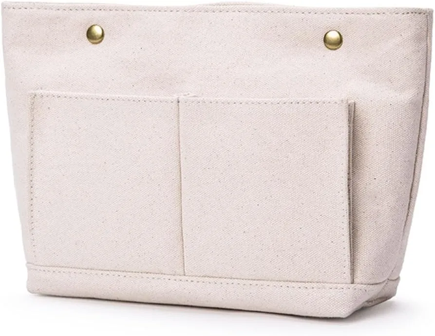 Cosmetic Bags - Bag Organizer Insert with Purse Dividers - Inside Purse Organizer for Easy Storage -Lightweight and Convenient (S, Beige)