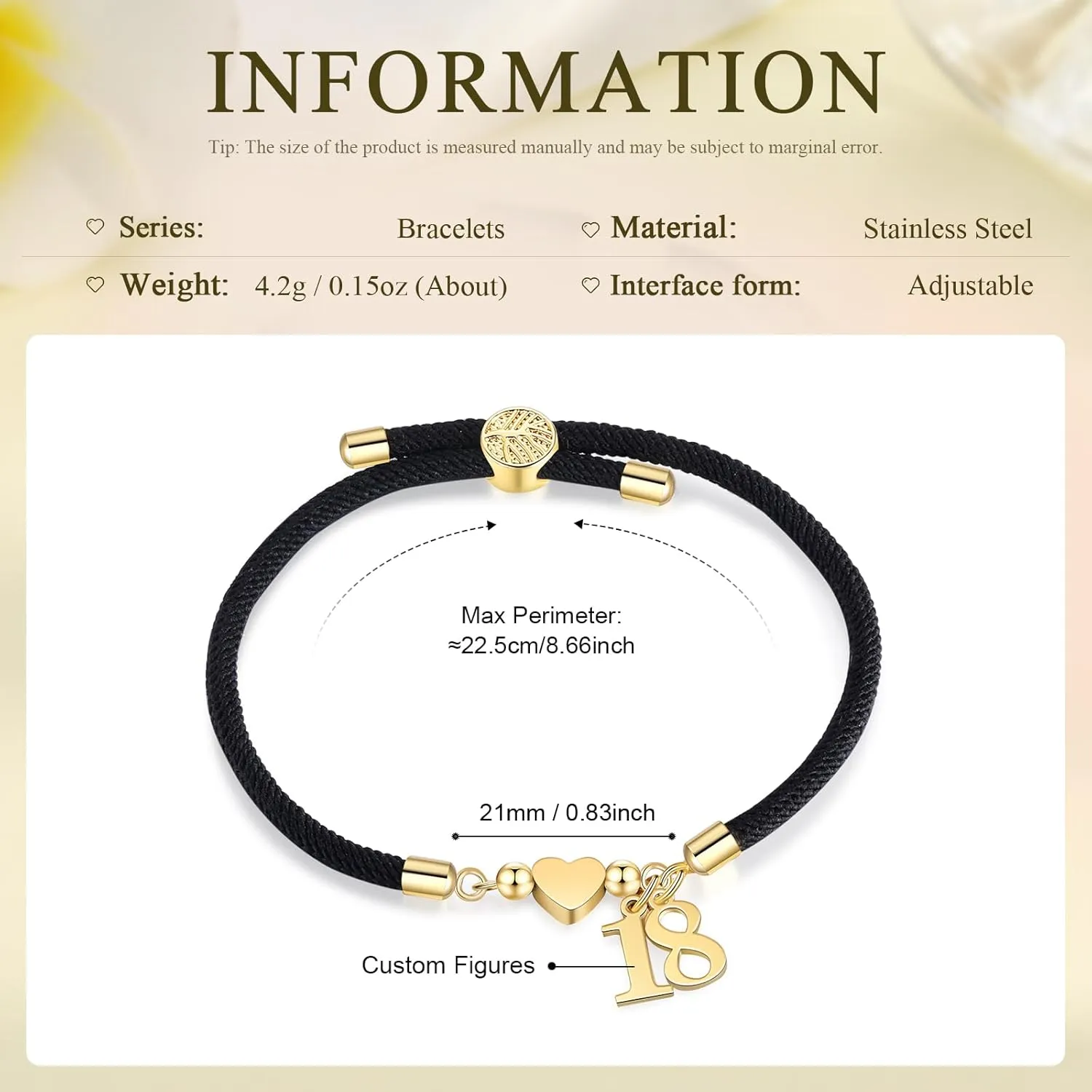 Custom Number Bracelets Personalized Bracelets for Women Men Adjustable Bracelets