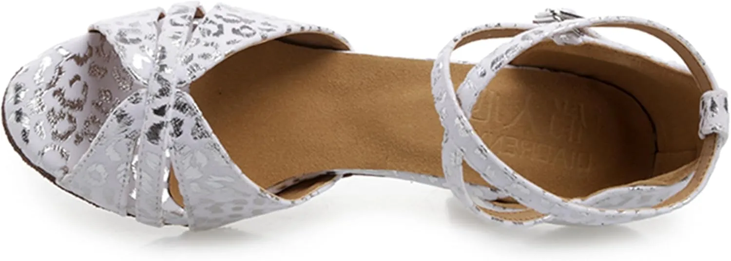 Dance Heel for Women Girls Cross Strap Ballroom Shoes Bridal Wedding Sandals X009