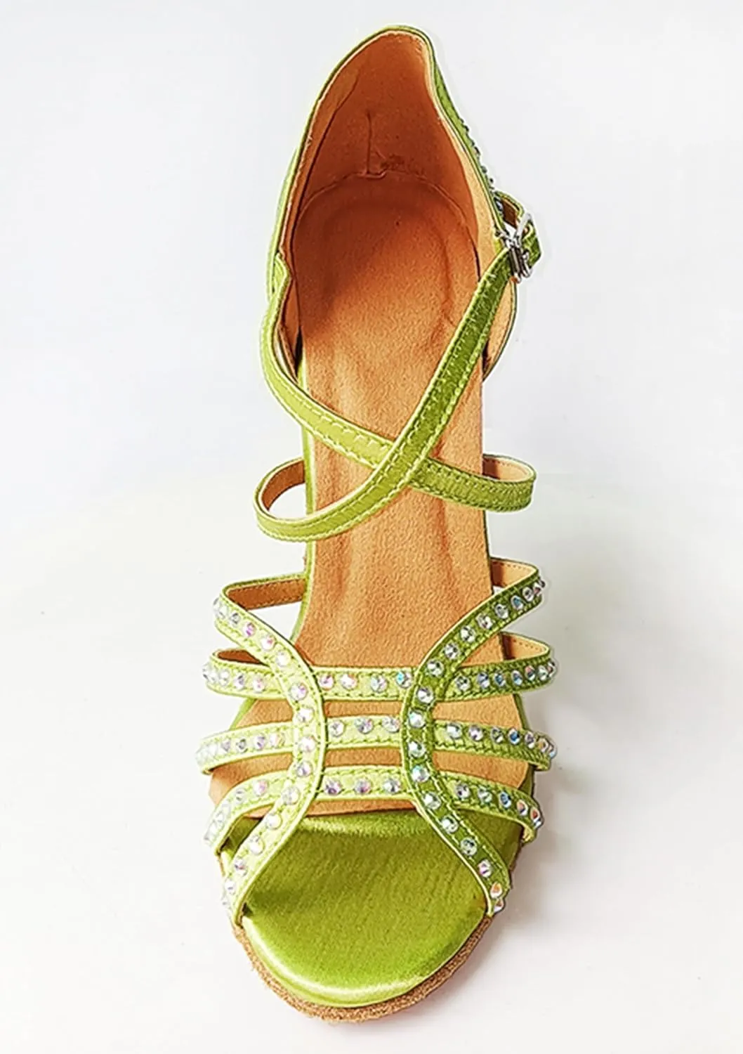 Dancing Heels for Women Stiletto Latin Tango Dance Shoes Rhinestones Bridal Wedding Sandals X518