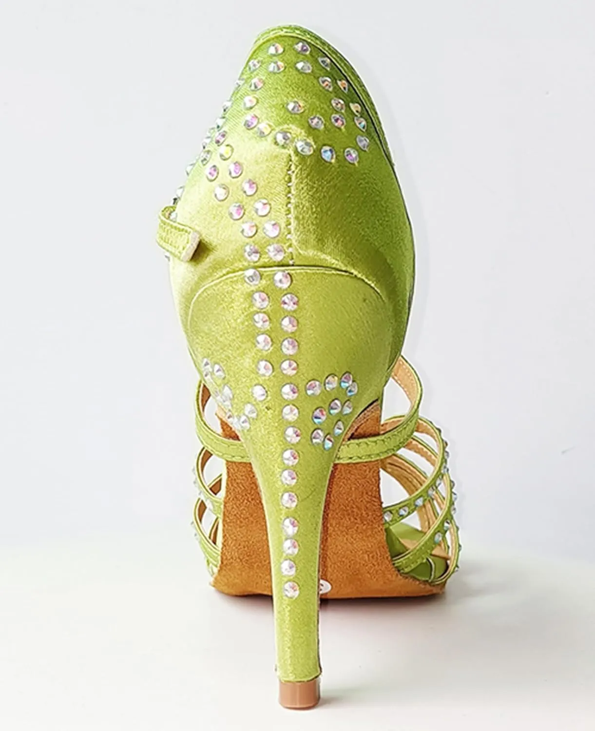 Dancing Heels for Women Stiletto Latin Tango Dance Shoes Rhinestones Bridal Wedding Sandals X518