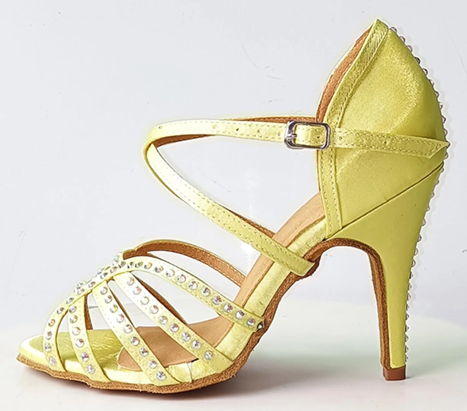 Dancing Heels for Women Stiletto Latin Tango Dance Shoes Rhinestones Bridal Wedding Sandals X518