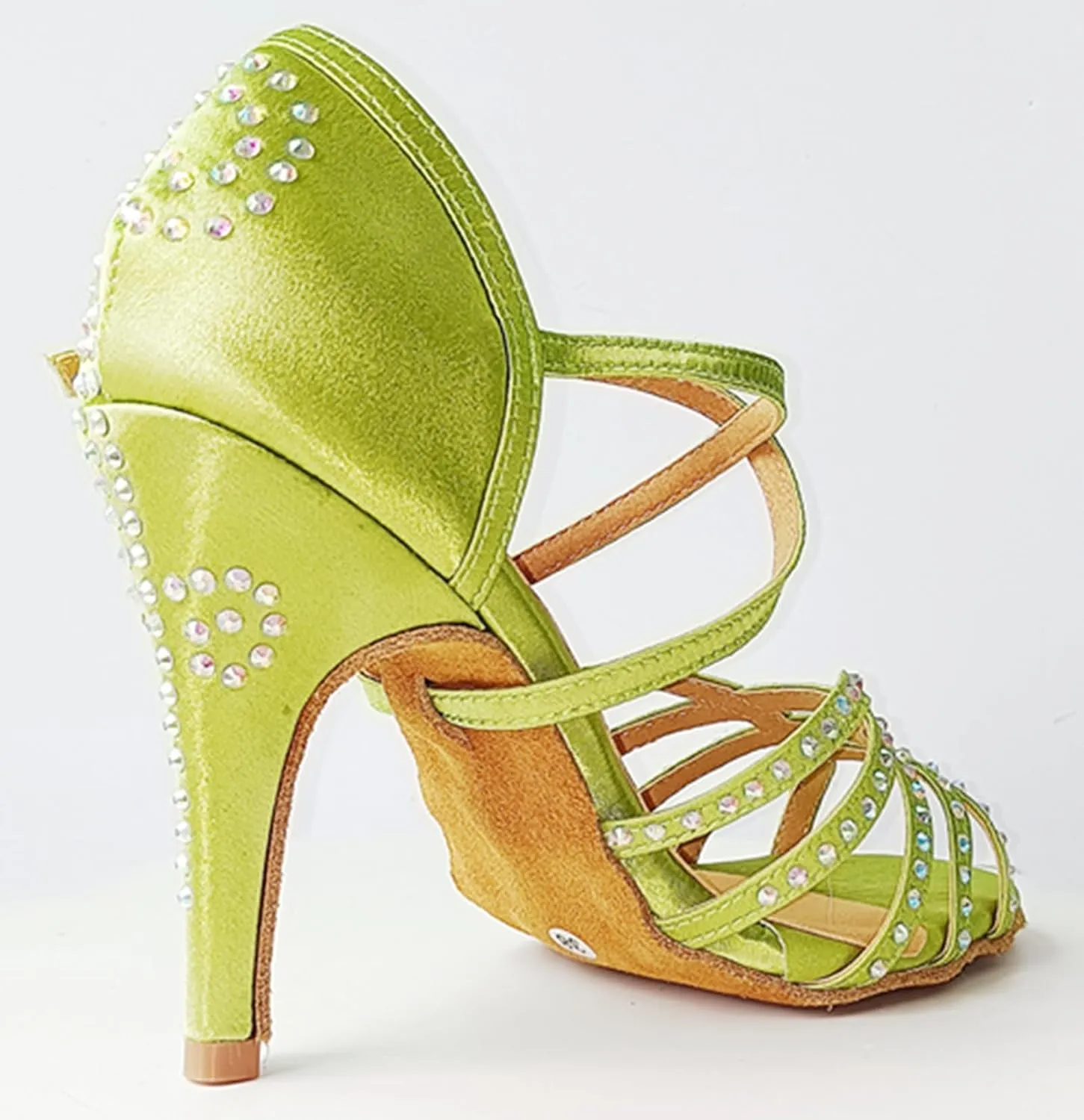 Dancing Heels for Women Stiletto Latin Tango Dance Shoes Rhinestones Bridal Wedding Sandals X518