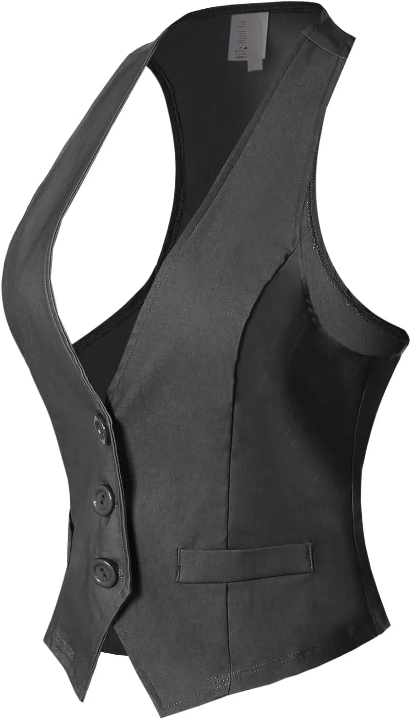 Design by Olivia Women's Dressy Casual Versatile Racerback Vest Tuxedo Suit Waistcoat