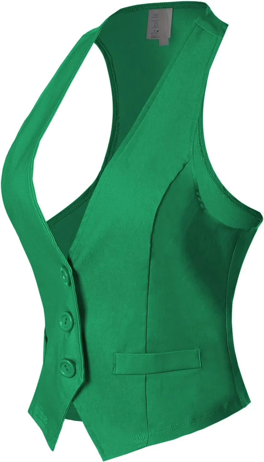 Design by Olivia Women's Dressy Casual Versatile Racerback Vest Tuxedo Suit Waistcoat