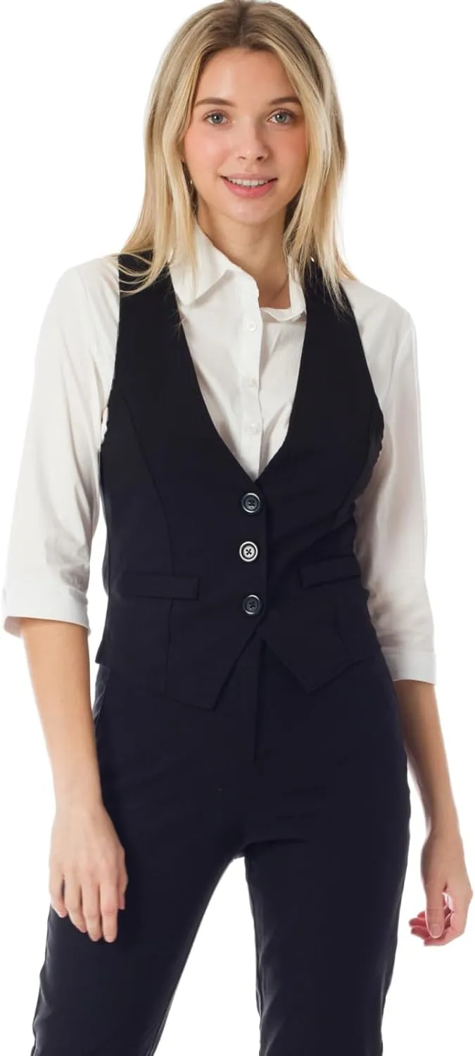 Design by Olivia Women's Dressy Casual Versatile Racerback Vest Tuxedo Suit Waistcoat