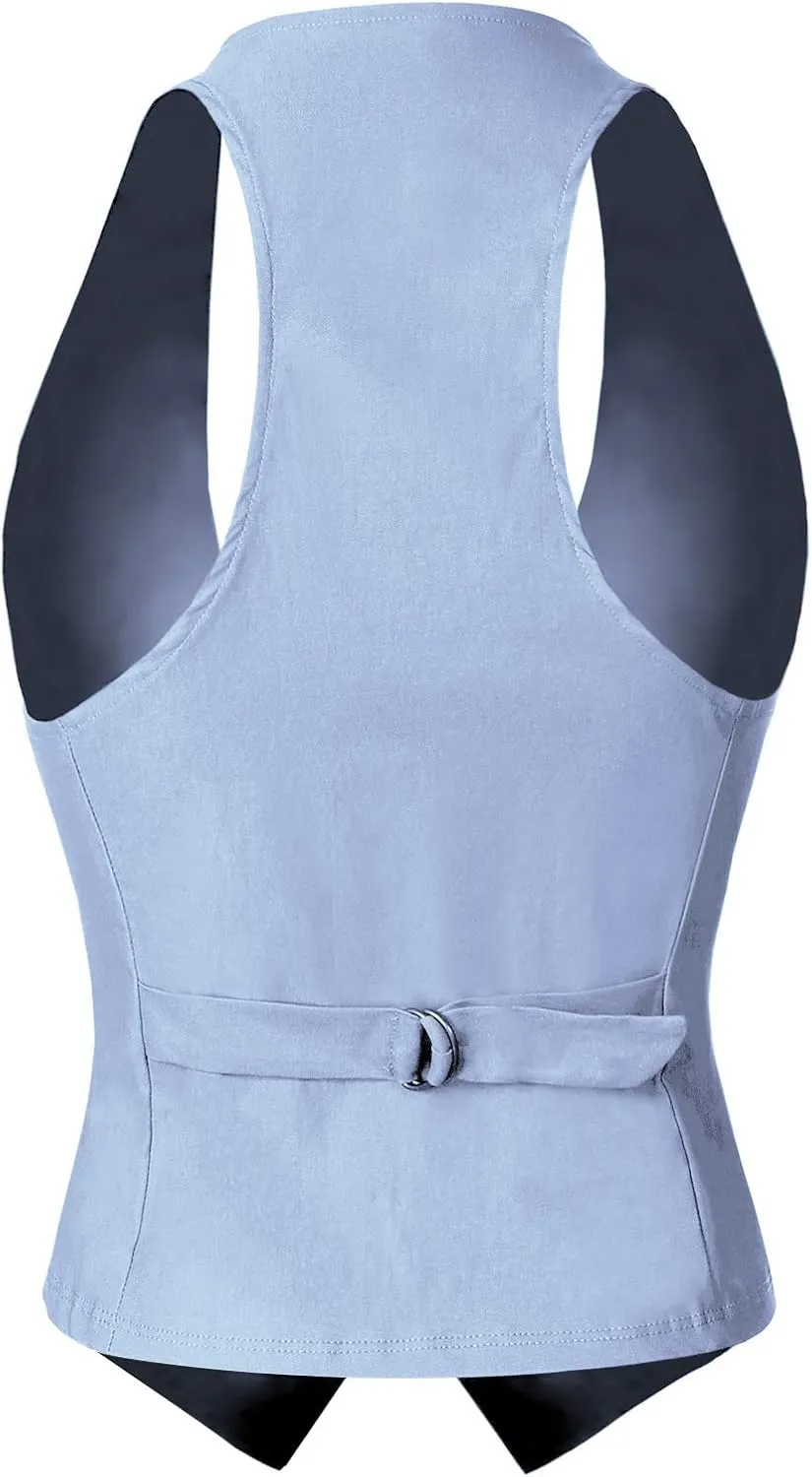 Design by Olivia Women's Dressy Casual Versatile Racerback Vest Tuxedo Suit Waistcoat