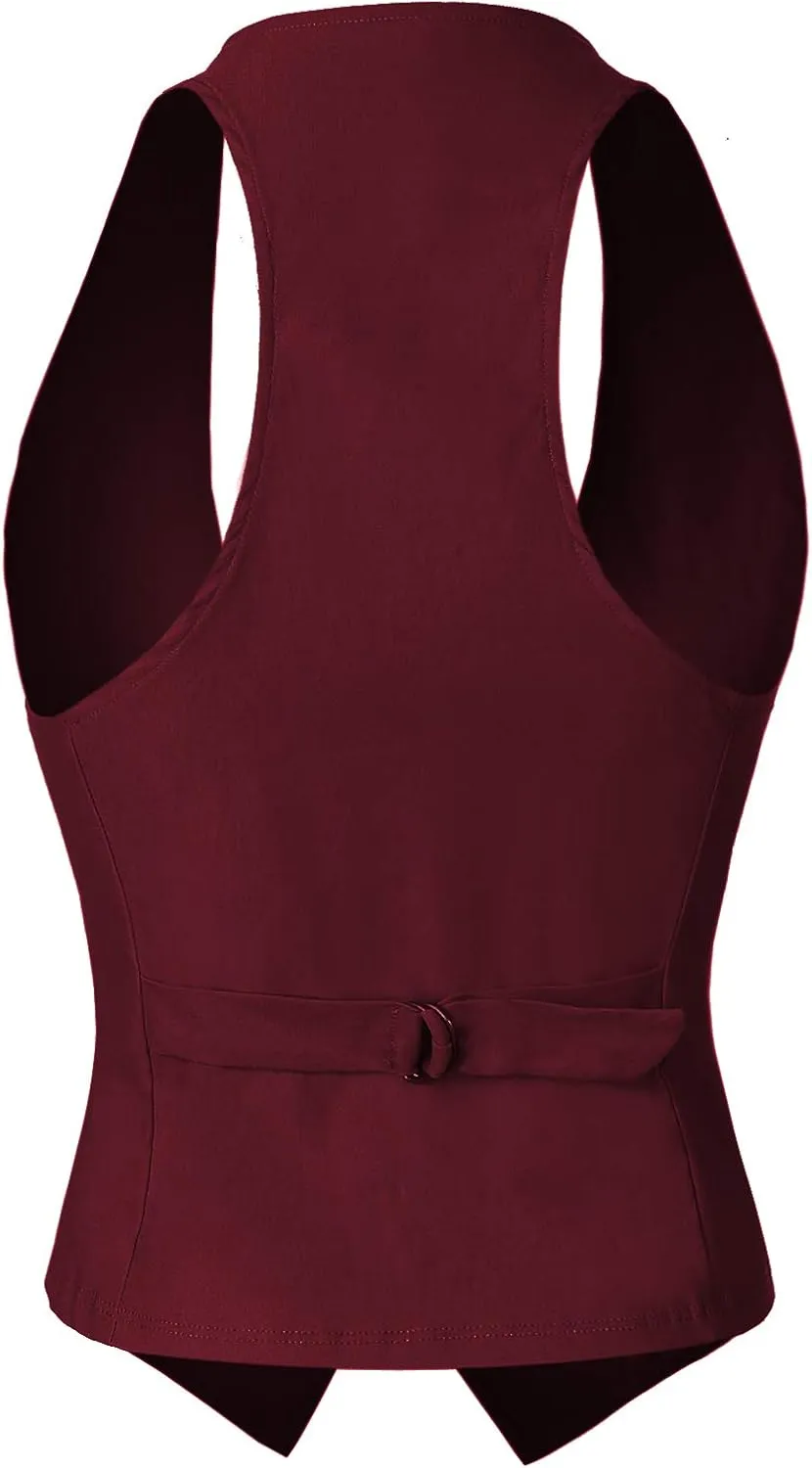 Design by Olivia Women's Dressy Casual Versatile Racerback Vest Tuxedo Suit Waistcoat