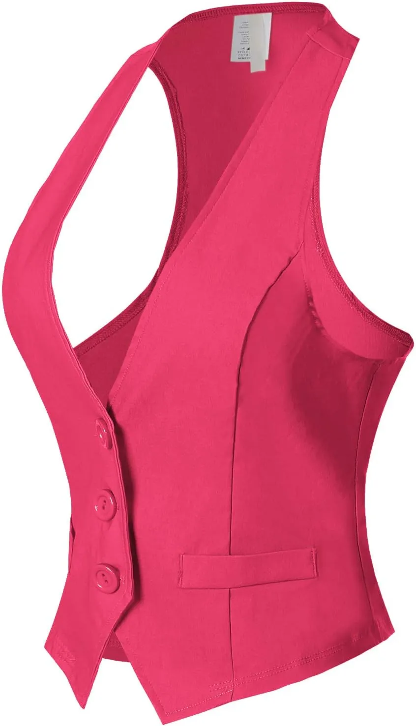 Design by Olivia Women's Dressy Casual Versatile Racerback Vest Tuxedo Suit Waistcoat
