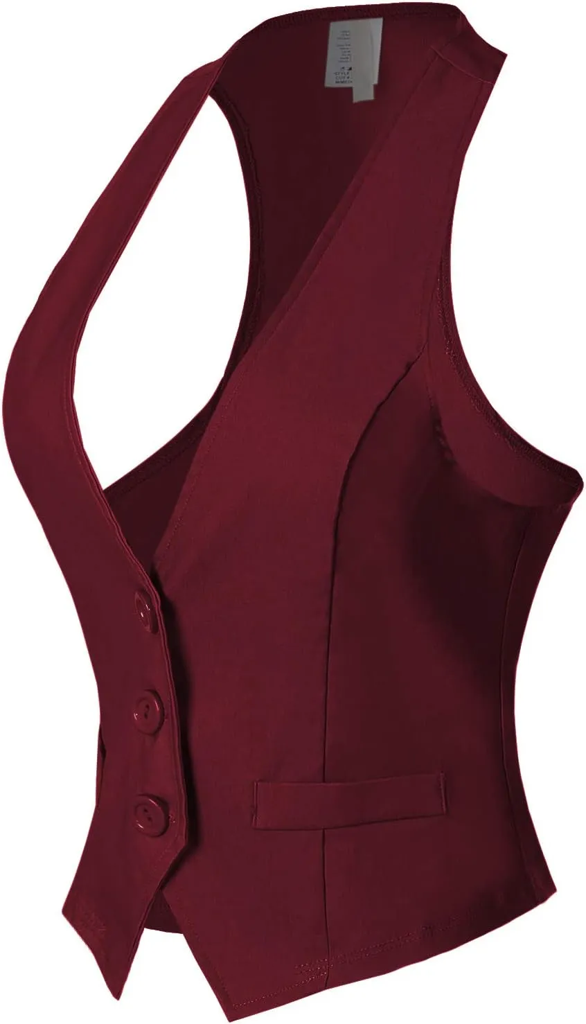 Design by Olivia Women's Dressy Casual Versatile Racerback Vest Tuxedo Suit Waistcoat