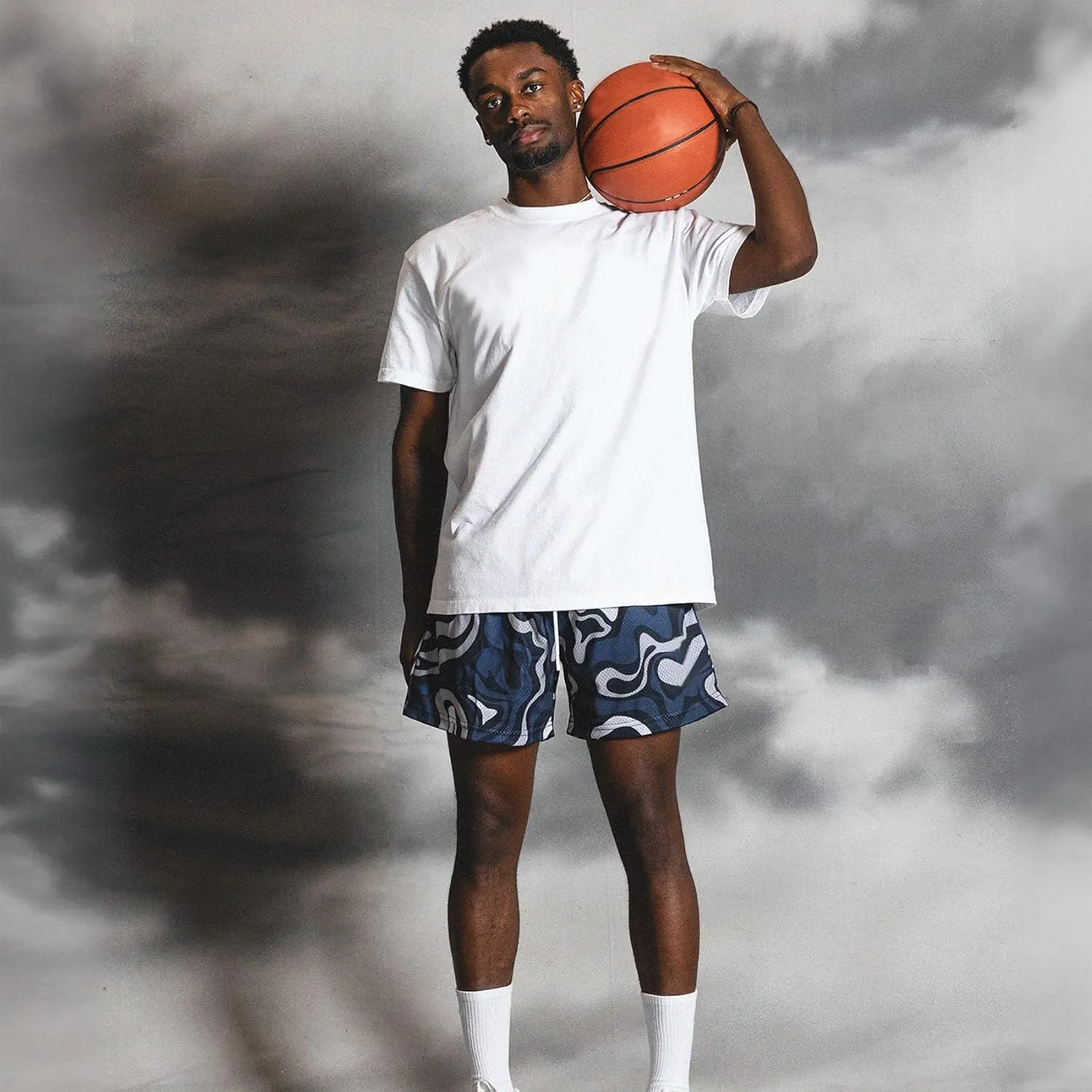 DIOTSR Mens Art Graphic Basketball Shorts Casual Athletic Running Shorts Cool Streetwear Designer Shorts Drawstring