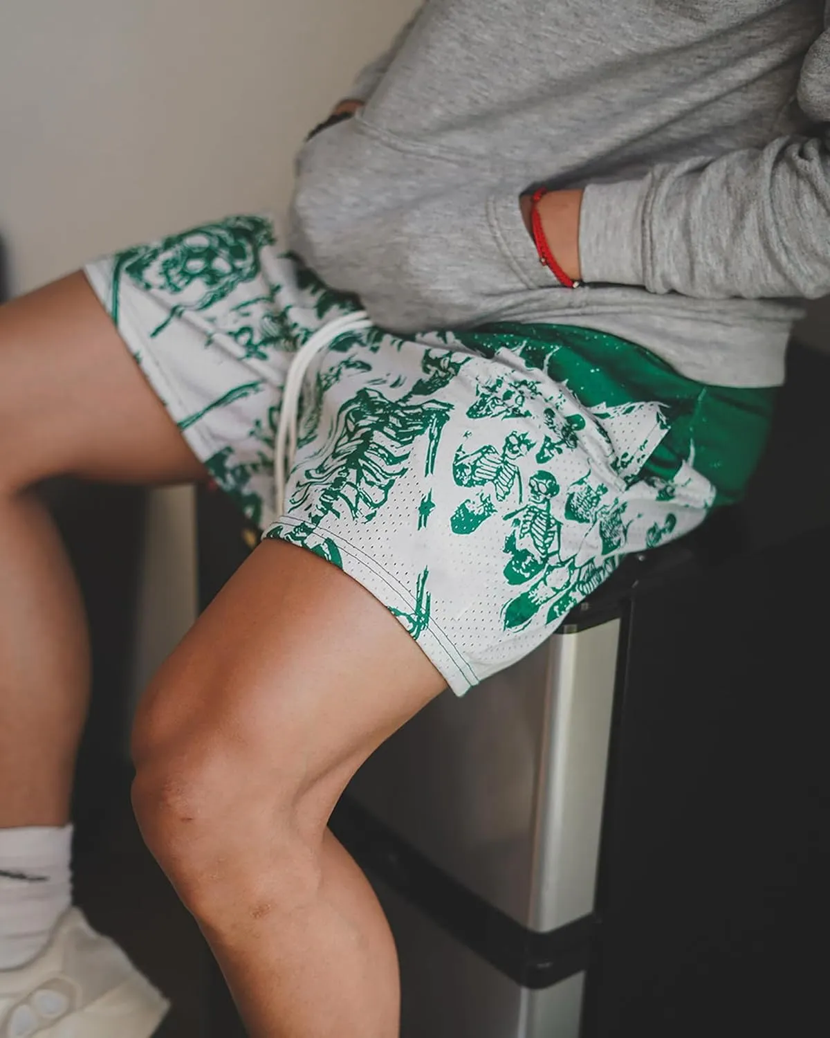 DIOTSR Mens Graphic Shorts Casual Flat Front Shorts Cool Streetwear Designer Shorts Drawstring Summer