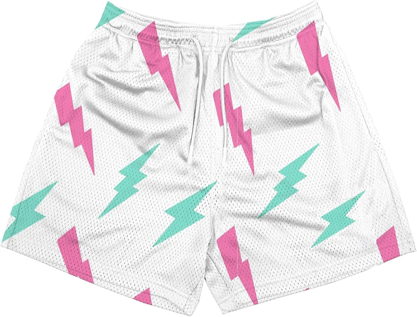 DIOTSR Mens Graphic Shorts Summer Casual Flat Front Shorts Cool Streetwear Designer Shorts Drawstring