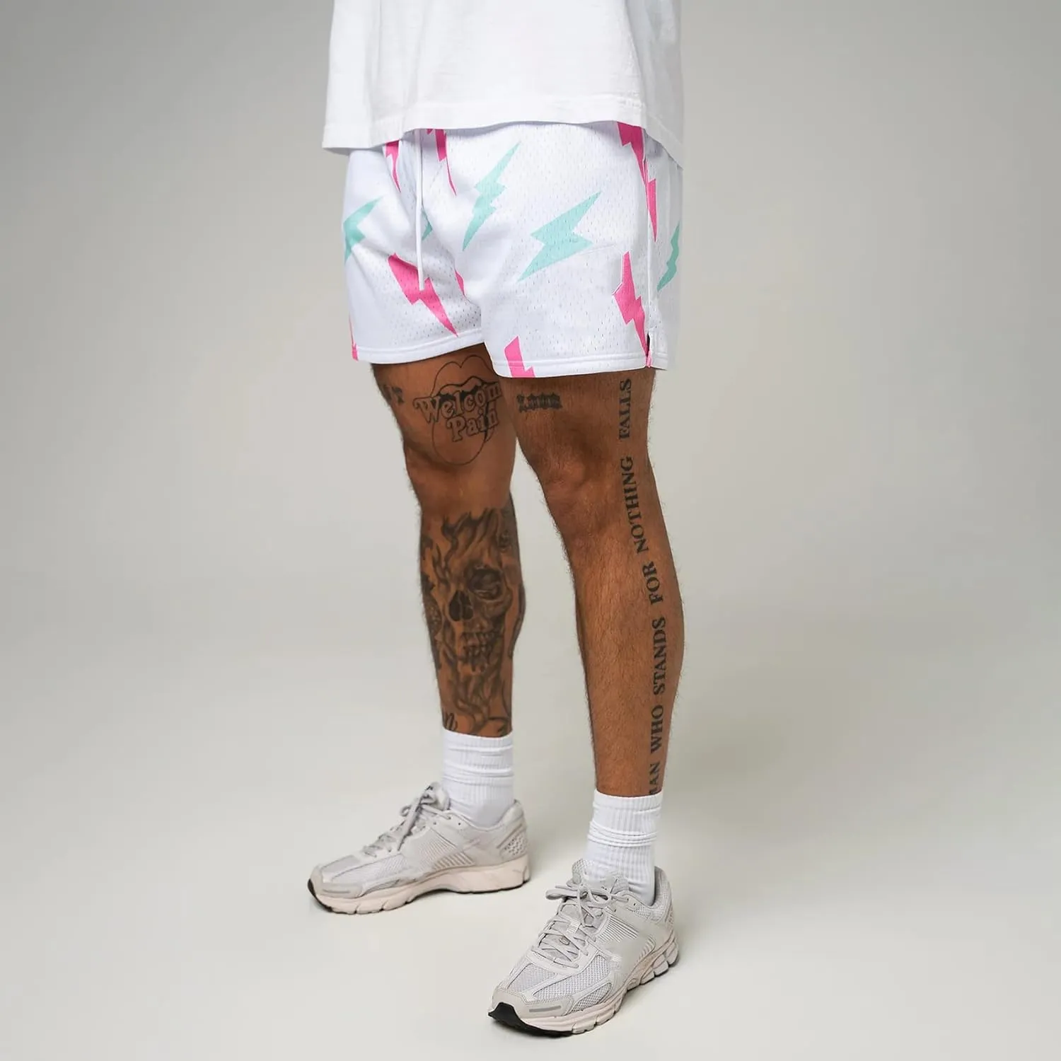 DIOTSR Mens Graphic Shorts Summer Casual Flat Front Shorts Cool Streetwear Designer Shorts Drawstring