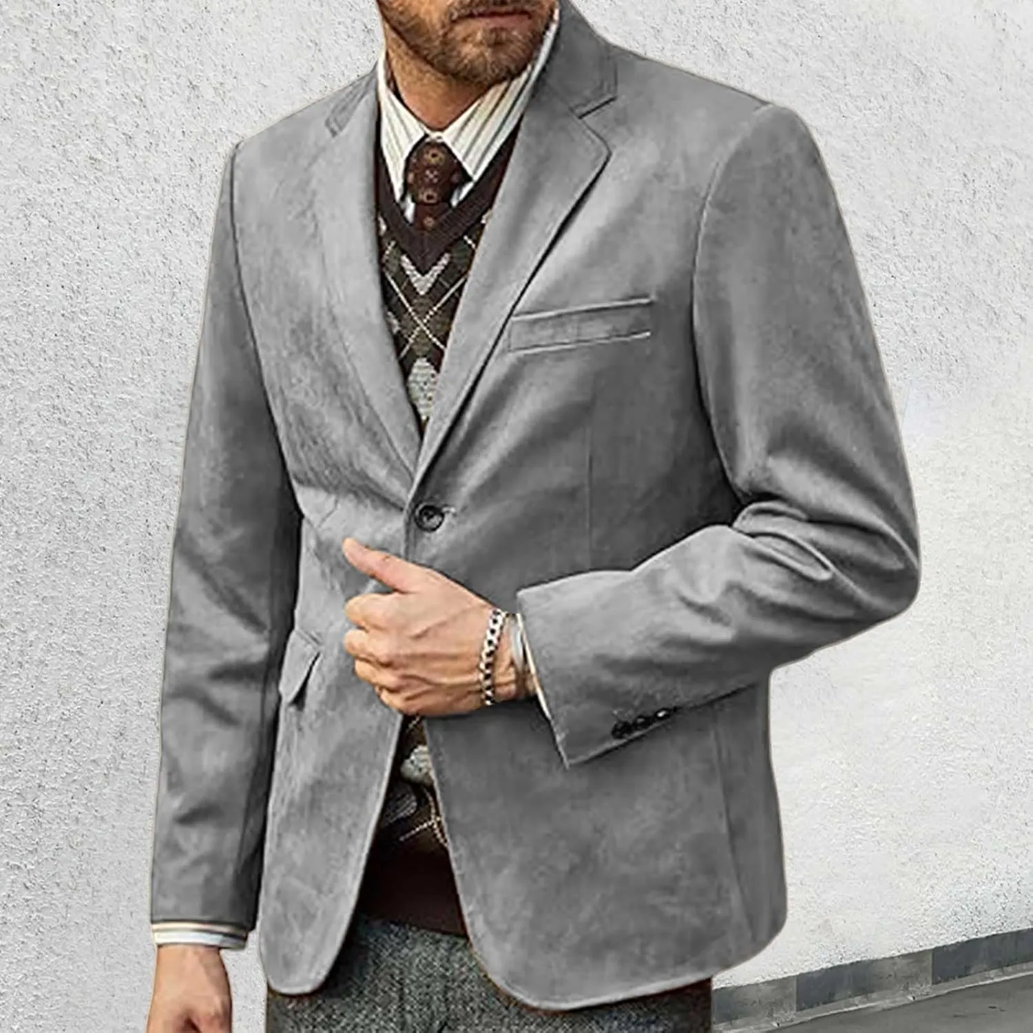 Disco Outfit Suit Jacket for Men Slim Fit Sequin Jacket Men Silver Blazer for Men Grey Mens Sport Coats and Blazers