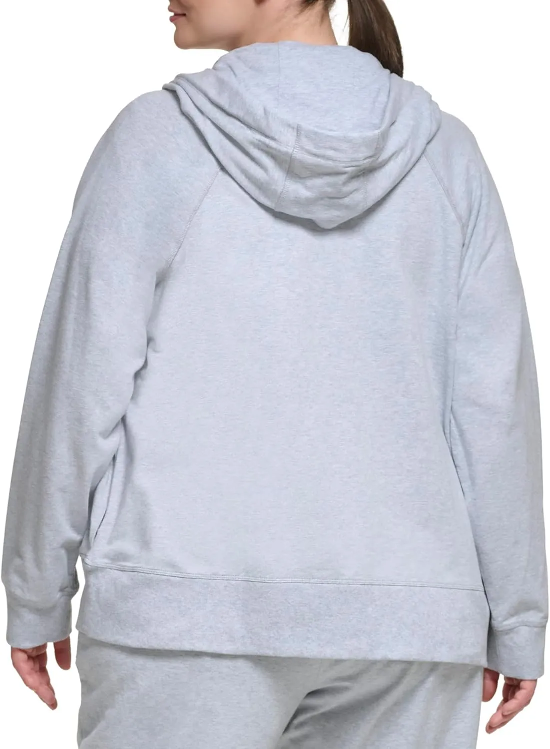 DKNY Women's Plus Size Cozy Comfy Terry Zip Hoodie Pullover Sweater