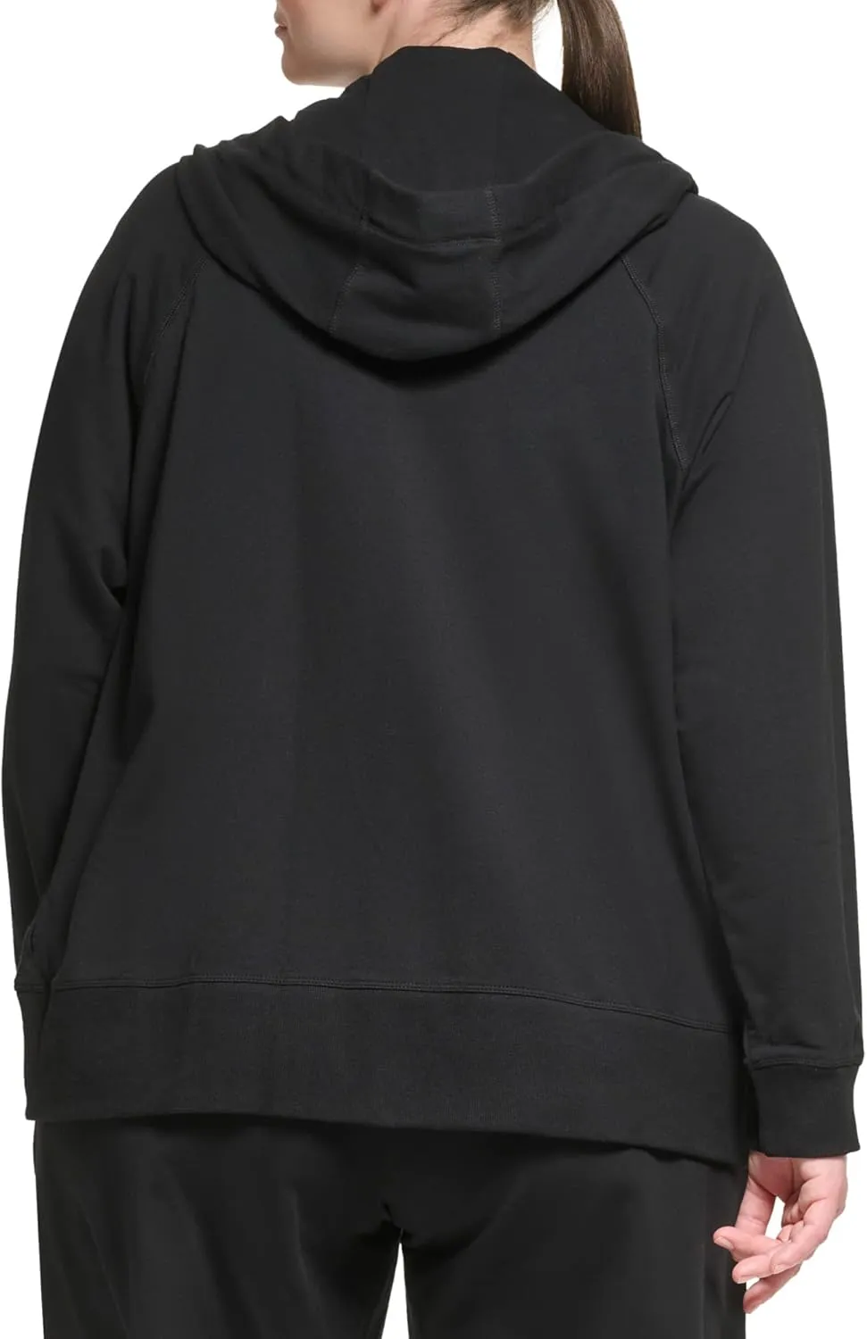 DKNY Women's Plus Size Cozy Comfy Terry Zip Hoodie Pullover Sweater