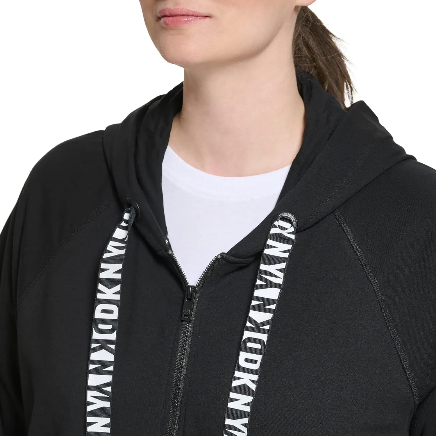 DKNY Women's Plus Size Cozy Comfy Terry Zip Hoodie Pullover Sweater