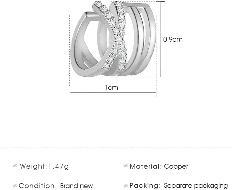 Ear Cuffs for Women Non Piercing Trendy Ear Cuff Earrings,Hypoallergenic Gold Rhinestone Ear Clip Earrings for Women