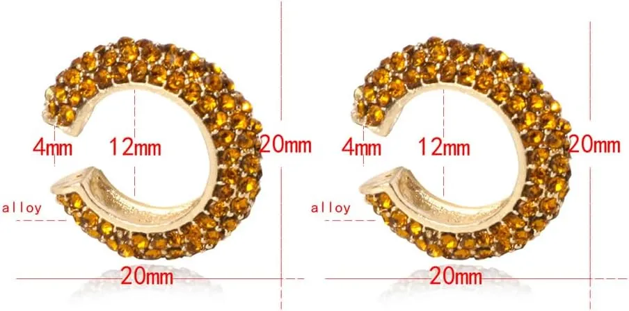 Ear Cuffs for Women Non Piercing Trendy Ear Cuff Earrings,Hypoallergenic Gold Rhinestone Ear Clip Earrings for Women