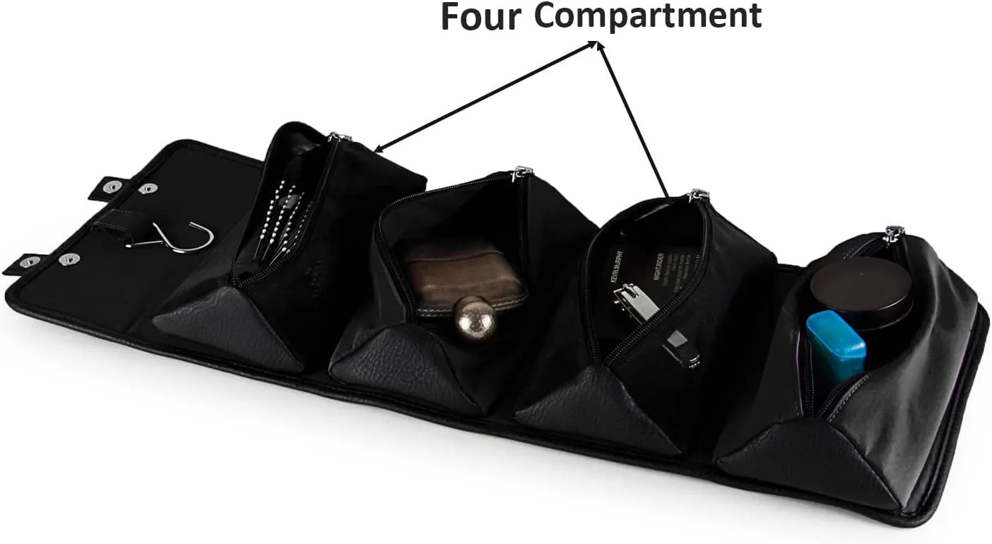 eBigValue ravel Hanging Toiletry Bag for Men Women Travel Kit Shaving Bag Waterproof Large Makeup Bag Wash Bag Makeup Organizer Cosmetic Case for Bathroom Shower, Medium, Black, MH_LENLEA020_MKVEB1
