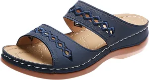 Eduavar Sandals for Women Casual Summer, Orthopedic Sandals for Women Comfortable Open Toe Sandals Casual Beach Slippers