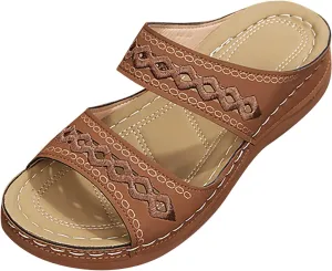 Eduavar Sandals for Women Casual Summer, Orthopedic Sandals for Women Comfortable Open Toe Sandals Casual Beach Slippers