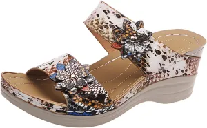 Eduavar Sandals for Women Dressy Summer, Wedge Sandals for Women Comfortable Slip-on Open Toe Sandals Shoes Beach Sandals