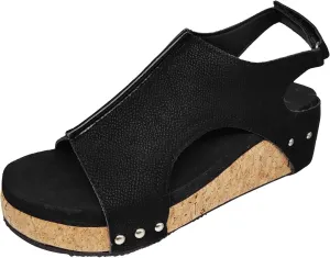 Eduavar Sandals for Women Dressy Summer, Wedge Sandals for Women Open Toe Platform Sandals Comfortable Beach Sandals Shoes