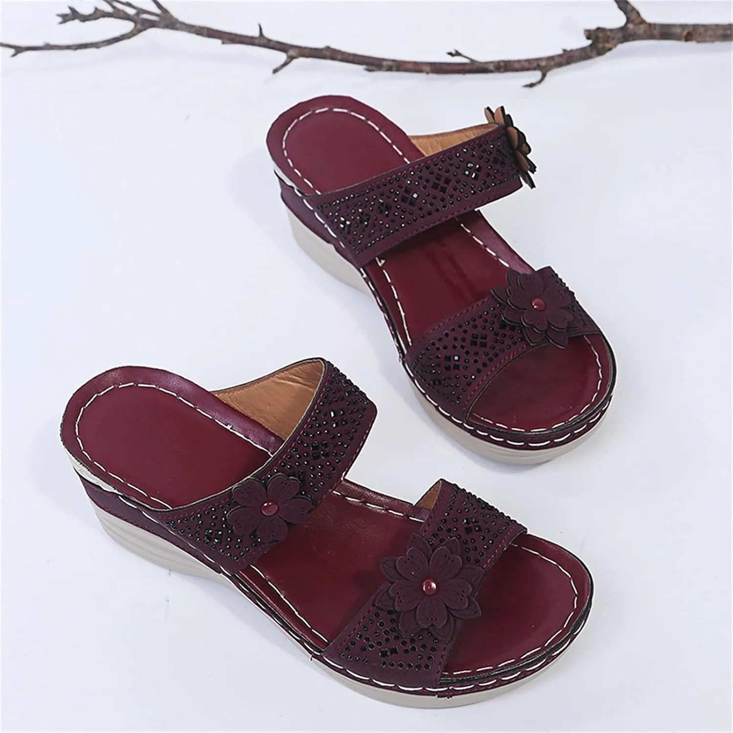 Eduavar Sandals Women, Womens Sandals Fashion Open Toe Sandals Arch Support Wide Width Orthopedic Flip