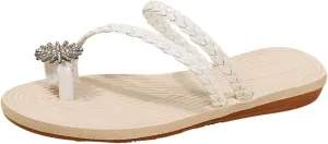 Eduavar Shoes for Women Sandals Dressy, Sandals Women Comfortable Non-Slip Sandals Ring Toe Flip Sandals Slip On Sandals
